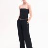 Pleat Front Trouser in Crepe - Black