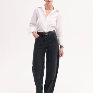 Fitted Shirt in Cotton Poplin - White