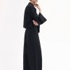 Wide Leg Pant in Crepe - Black