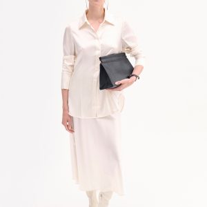 Bias Cut Slip Skirt in Silk - Ivory