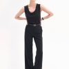 Tuxedo Pant in Wool and SIlk - Black
