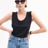 Loose Tank in Slub Jersey - Black