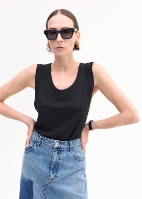Loose Tank in Slub Jersey - Black