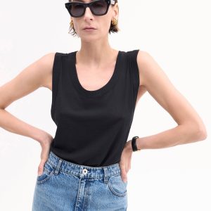 Loose Tank in Slub Jersey - Black