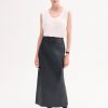 Full-Length Pencil Skirt in Leather - Black