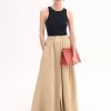 Parachute Skirt in Viscose Linen  - Camel