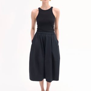 Tank Top in Cotton Jersey - Black