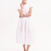 Full Skirt in Cotton Poplin - White