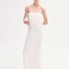 Strapless Column Dress in Viscose Crepe - Ivory