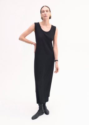 Tank Dress in Slub Jersey - Black