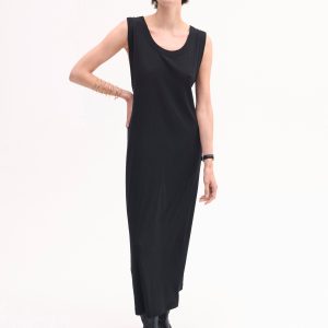 Tank Dress in Slub Jersey - Black