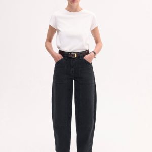 Denim Patch Pocket Pant - Black