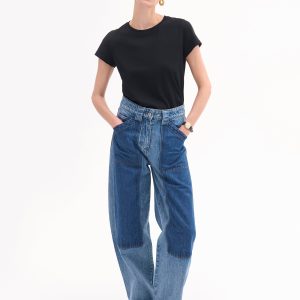 Fitted Tee in Cotton Jersey - Black