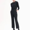 Cropped Cigarette Trouser in Virgin Wool - Black