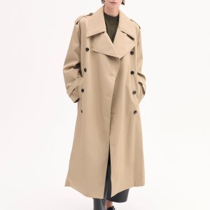 Oversized Trench in Cotton Twill - Camel