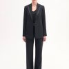 Tuxedo Jacket in Wool and Silk - Black