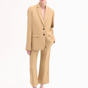 Structured Single-Breasted Blazer - Camel