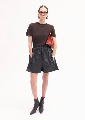 T-Shirt in Fine Cashmere - Chocolate
