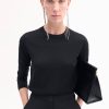 Long Sleeve Crew in Fine Cashmere - Black