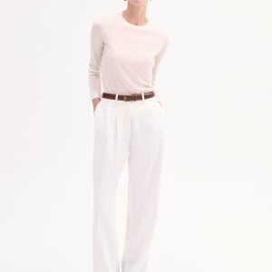 Long Sleeve Crew in Fine Cashmere - Ivory