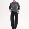 Boyfriend Crew Neck in Wool Cashmere - Grey