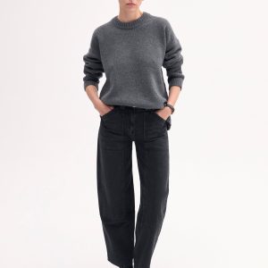 Boyfriend Crew Neck in Wool Cashmere - Grey