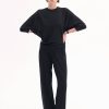 Pull Up Pant in Fine Cashmere - Black