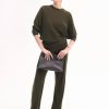 Draped Knit Top in Fine Cashmere - Olive