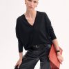V-Neck Top in Fine Cashmere - Black