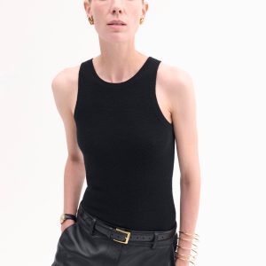 Sporty Tank in Fine Cashmere - Black