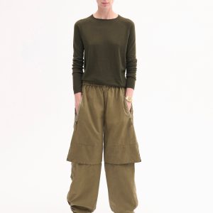 Raglan Sweater in Fine Cashmere - Olive