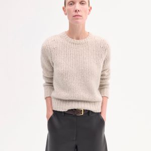 Fitted Crew in Cashmere Silk  - Arctic