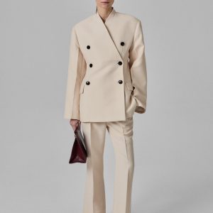 Sculptural Collarless Jacket - Pink
