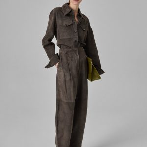 Balloon Pant in Suede - Charcoal