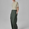 Drop Waist Trouser in Faille - Pistachio