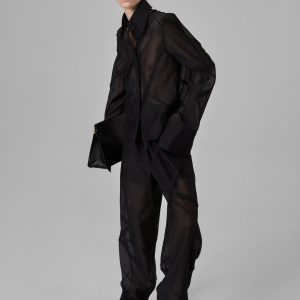 Parachute Drawstring Pant in Cotton Silk - Black