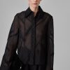 Sheer Blouse in Cotton Silk Voile  -  Black