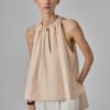 Gathered Tunic Shirt in Cotton Poplin - Pink