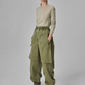 Articulated Pant in Cotton Twill - Army Green