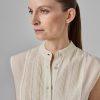 Sleeveless Tuxedo Shirt - Ivory