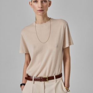 Relaxed Tee in Fine Cashmere - Whisper Pink