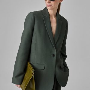Boxy Blazer in Faille - Pistachio