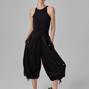 Braies Pant in Silk Charmeuse - Black