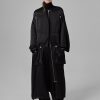 Utility Dust Coat in Silk Charmeuse - Black
