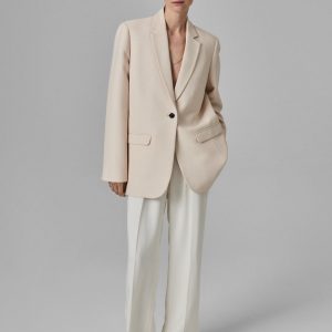 Boxy Blazer in Faille - Pale Pink